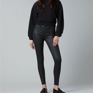DL1961 Florence Ankle Instasculpt Skinny Mid Rise  - Marin black coated denim